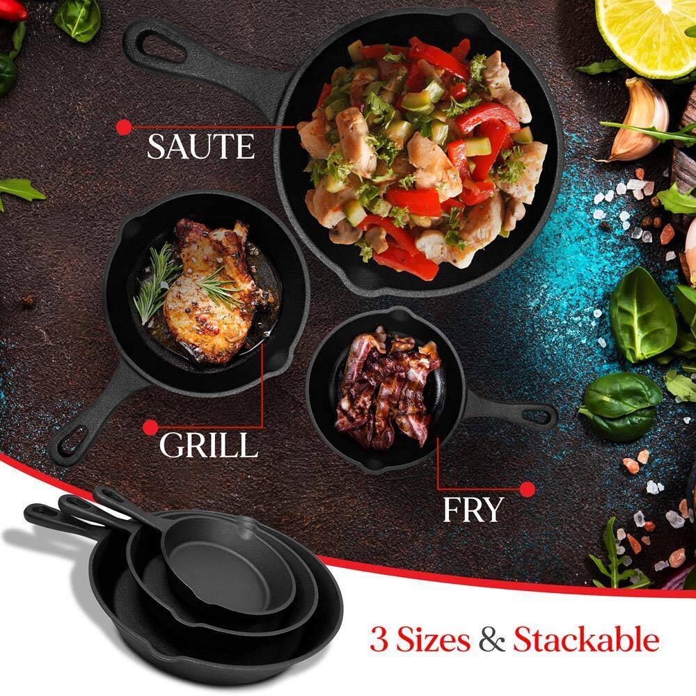 SAUTE  
GRILL  
FRY  

3 Sizes & Stackable