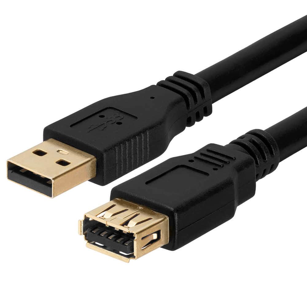Cmple.com - Cmple - USB Extension Cable 1.5ft Type A USB 3.0 Male to Female Cord for External Hard Drive, Keyboard - Black