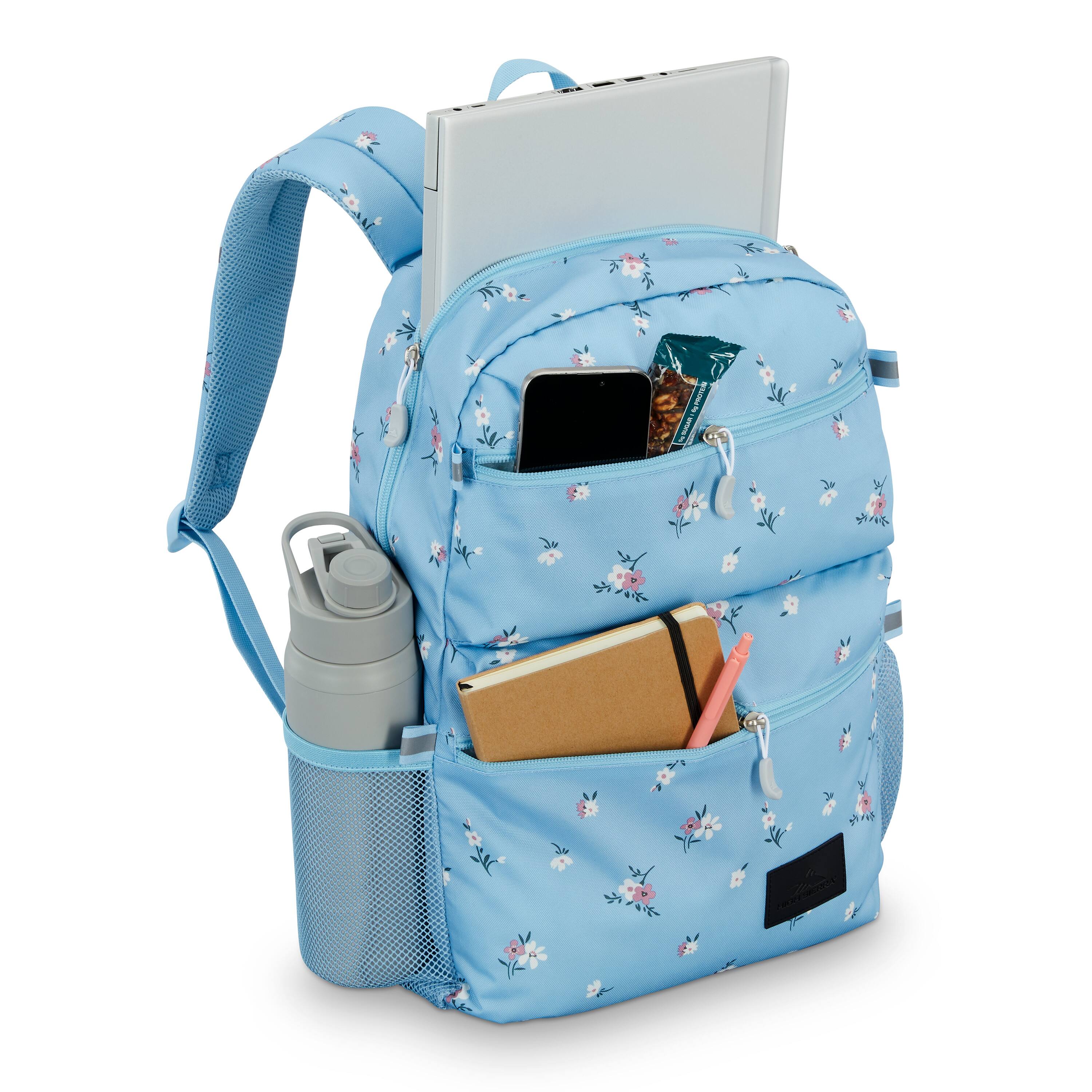 Left. High Sierra - BTS 2020 Everclass Backpack - Floral / Blue.