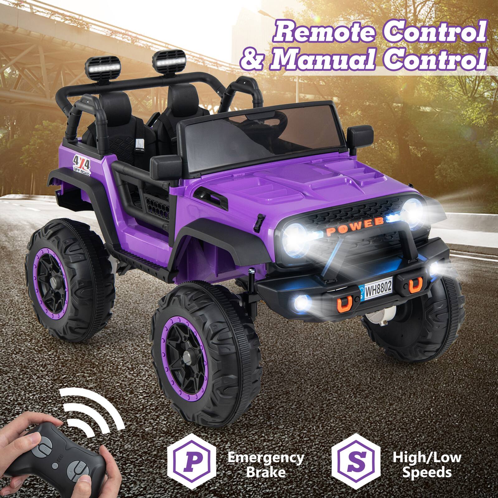 Remote Control & Manual Control

Emergency Brake

High/Low Speeds