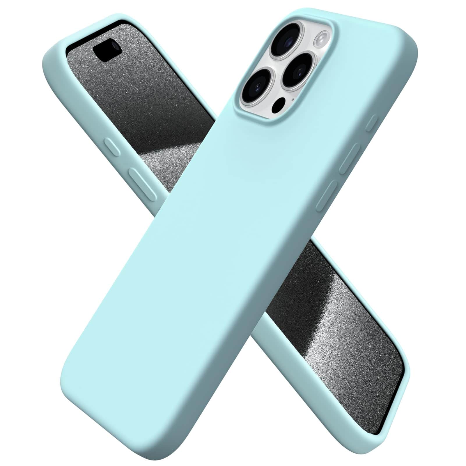 Ornarto - Compatible with iPhone 15 Pro Max Case 6.7", Slim Liquid Silicone Full Covered Protective Cover - Fresh Mint