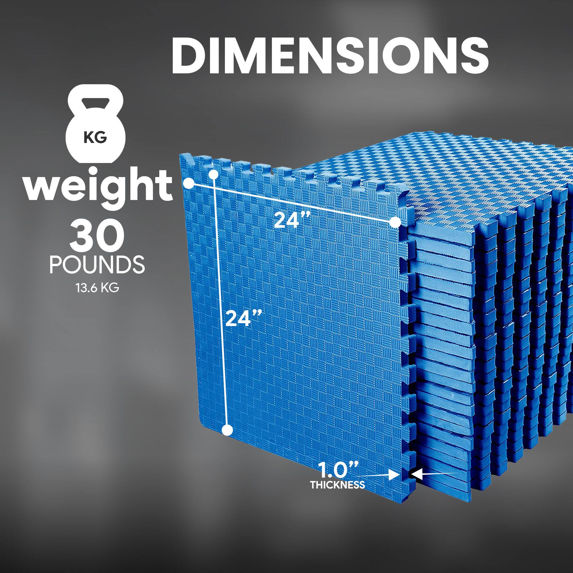 DIMENSIONS

8 KG weight  
30 POUNDS  
13.6 KG  

24"  
24"  
1.0" THICKNESS