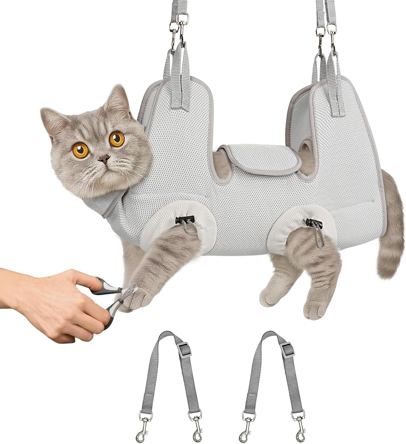 Supet - Cat Grooming Hammock Harness for Nail Trimming, Restraint Holder for Cutting Nails, Medicine, Ear & Teeth Cleaning - Gray price history on PriceWatchPro