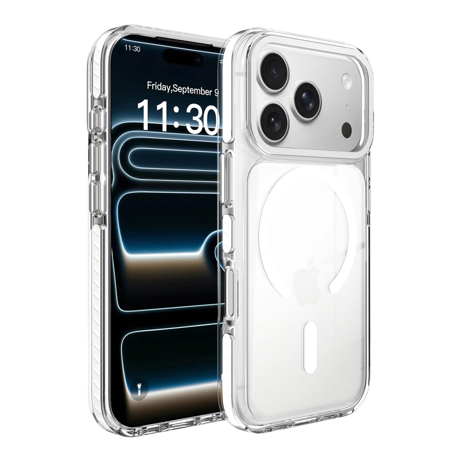 UUCOVER - Magnetic Case for Apple iPhone 17 Pro,Shockproof TPU+PC Clear Case Compatible with MagSafe Transparent Back Cover - White price history on PriceWatchPro