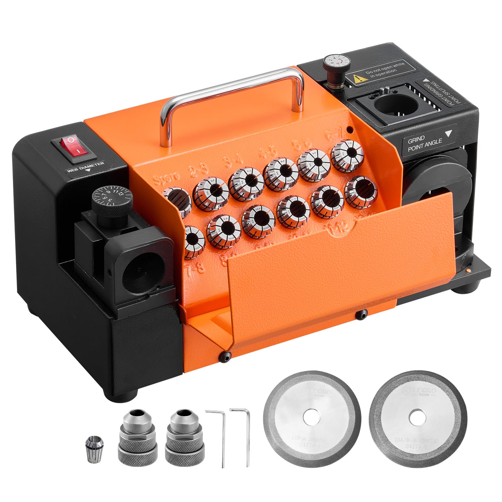 VEVOR - Drill Bits Sharpener MR-13B+, 3-15mm Drill Bit Grinder Sharpener with Adjustable Lip Relief Angle & 95°-135° Point Angle - Orange + Black price history on PriceWatchPro