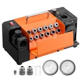 VEVOR - Drill Bits Sharpener MR-13B+, 3-15mm Drill Bit Grinder Sharpener with Adjustable Lip Relief Angle & 95°-135° Point Angle - Orange + Black