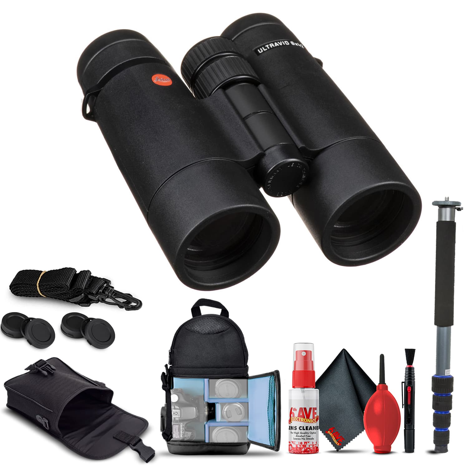 Leica - 8x42 Ultravid HD-Plus Binoculars (40093) + Basic Bundle