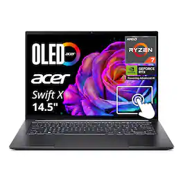 Acer - Swift X 14.5" WQXGA+ OLED Touch Screen Laptop AMD Ryzen 7 350 120Hz 16GB RAM 1TB SSD - SFX14-61G-R9QE - Gray
