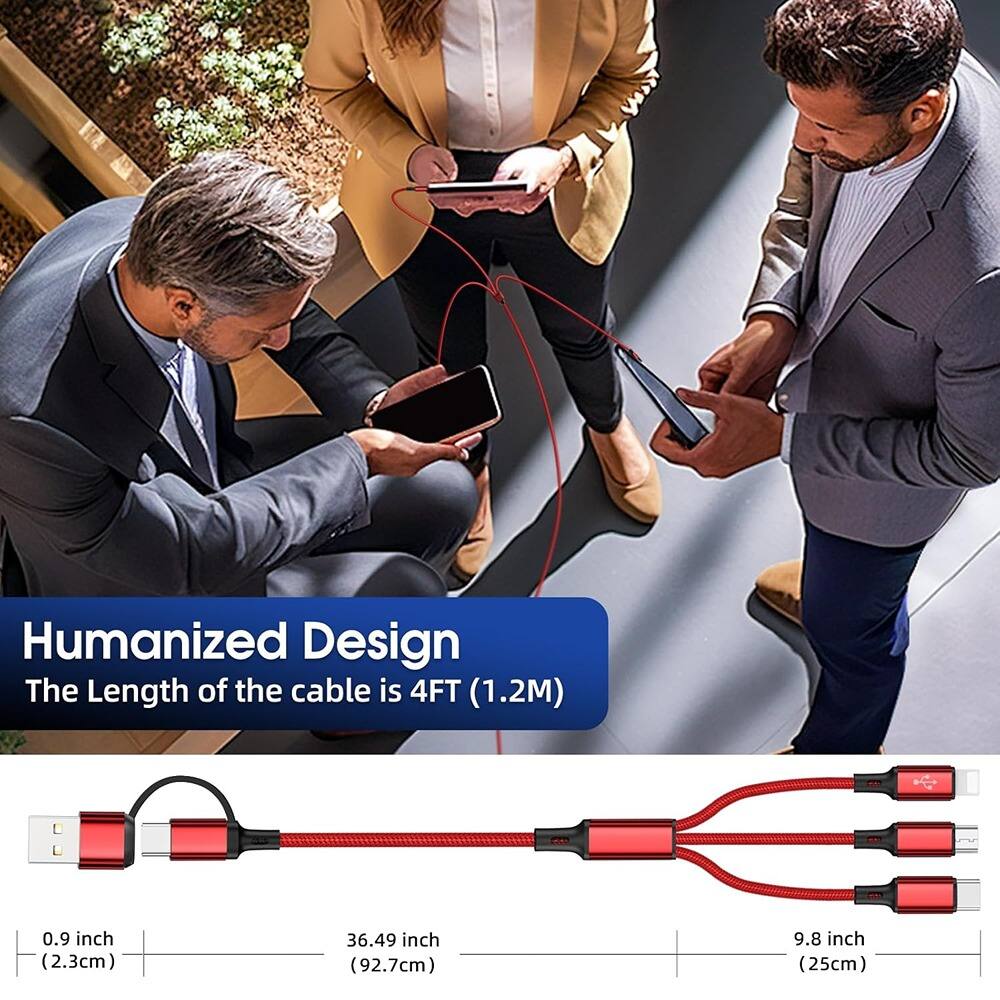 Humanized Design  
The Length of the cable is 4FT (1.2M)  

0.9 inch (2.3cm)  
36.49 inch (92.7cm)  
9.8 inch (25cm)