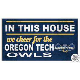 Jardine - Oregon Tech Hustlin' Owls 11" x 20" Indoor/Outdoor In This House Sign - Blue