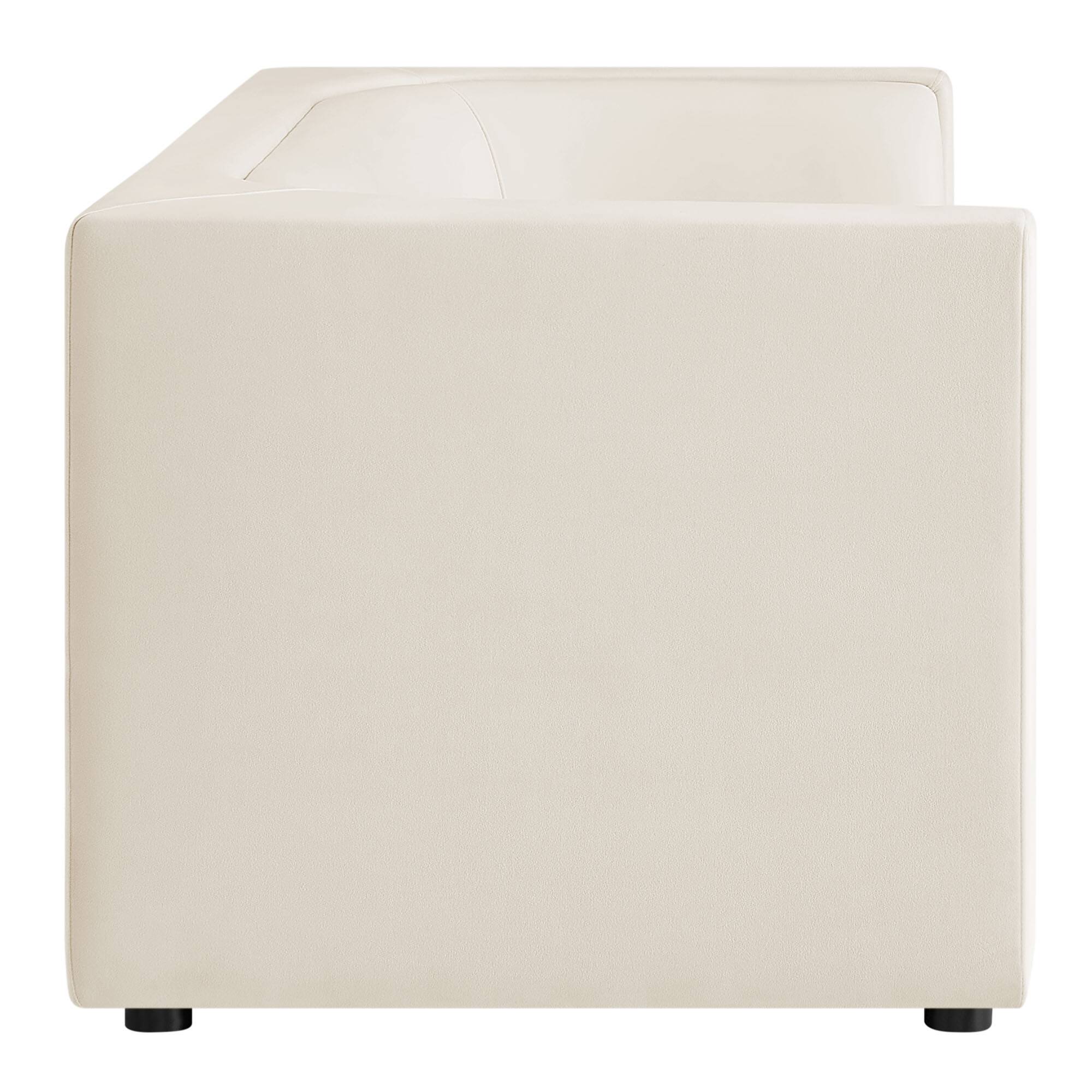 Back. Modway - Hilda 86" Curved Back Performance Velvet Sofa by Modway - Alabaster.