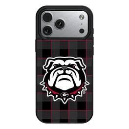 Keyscaper - NCAA - Georgia Bulldogs Plaid Magnetic Bump iPhone Case - 15 - Black