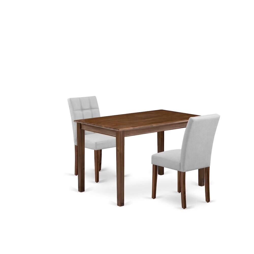 Alt View 6. East West Furniture - 3 Piece Kitchen Table Set contain A Wooden Dining Table - Brown.