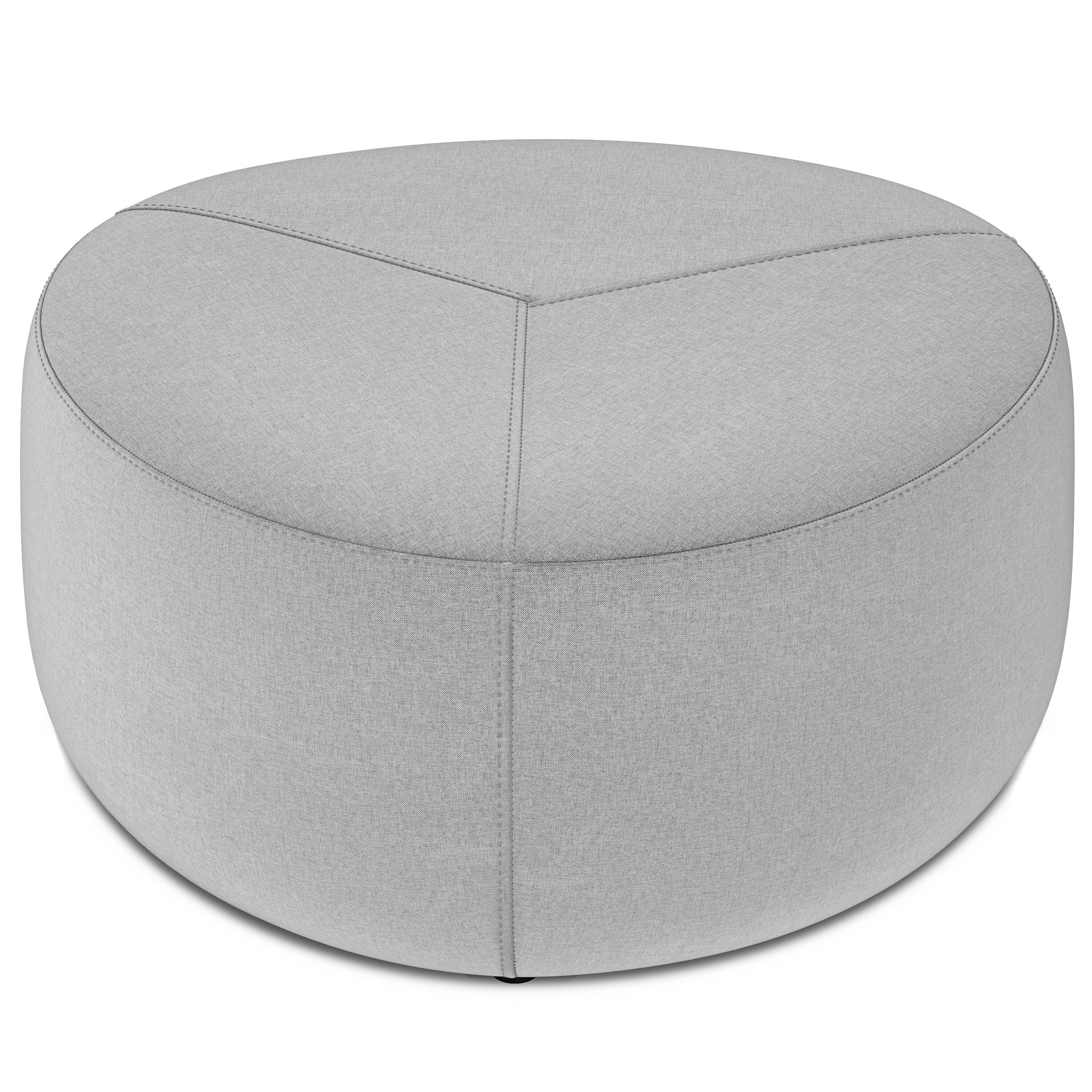 Back. Simpli Home - Moore Large Ottoman in Light Grey Linen Look Fabric - Light Grey.