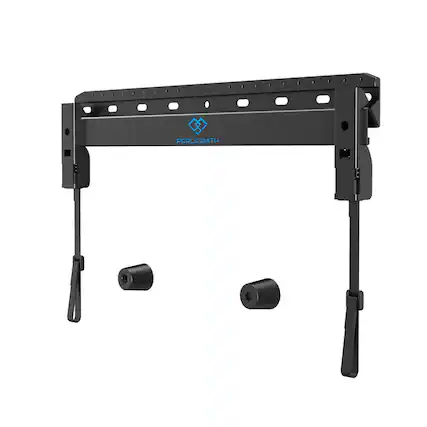 Front. Perlesmith - 26"–55" Low-Profile Fixed TV Wall Mount Bracket for Flat-Screen - Black.