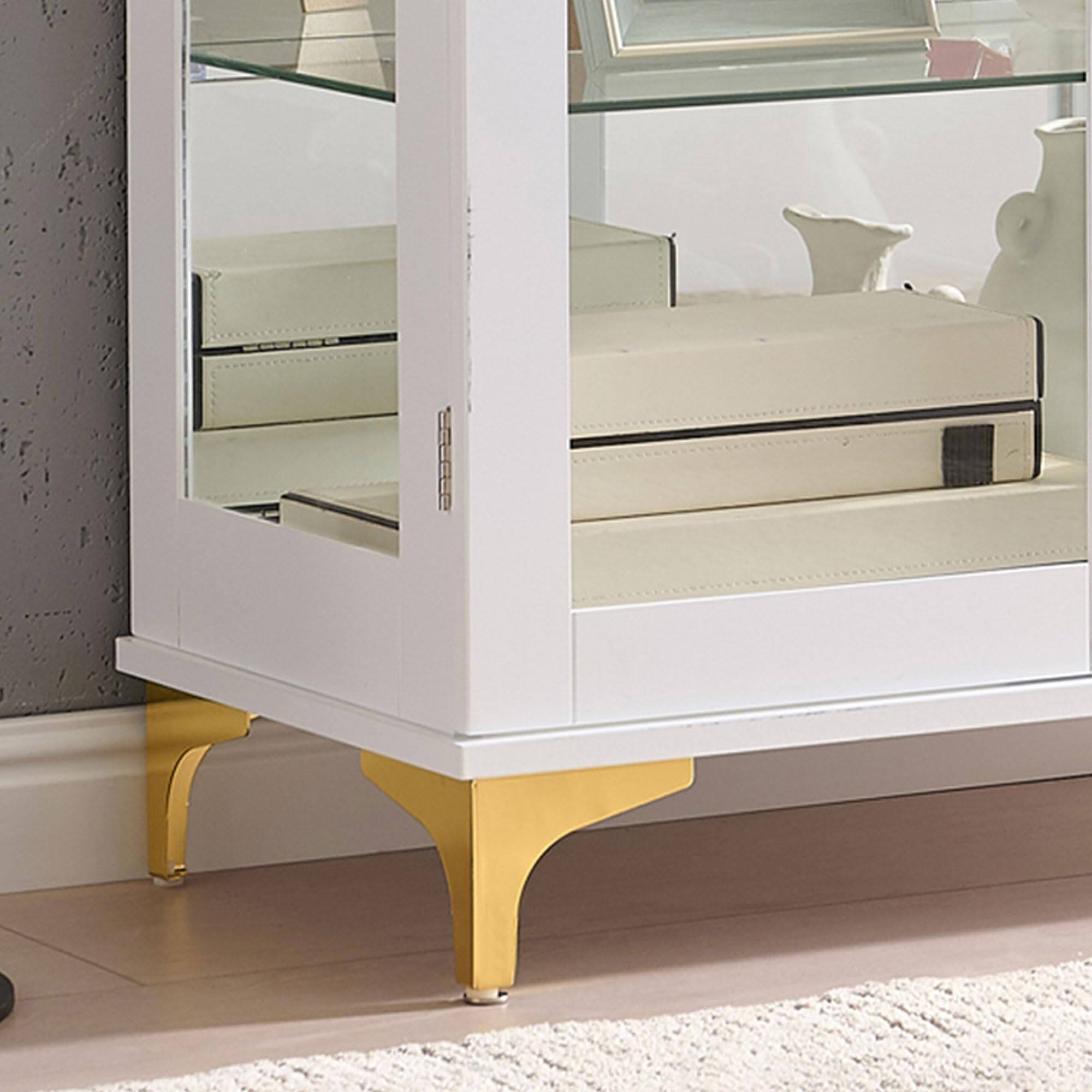 Alt View 1. Kings Brand Furniture - Kings Brand Furniture Cataleya 3-Tier Curio Display Cabinet Organizer - White.