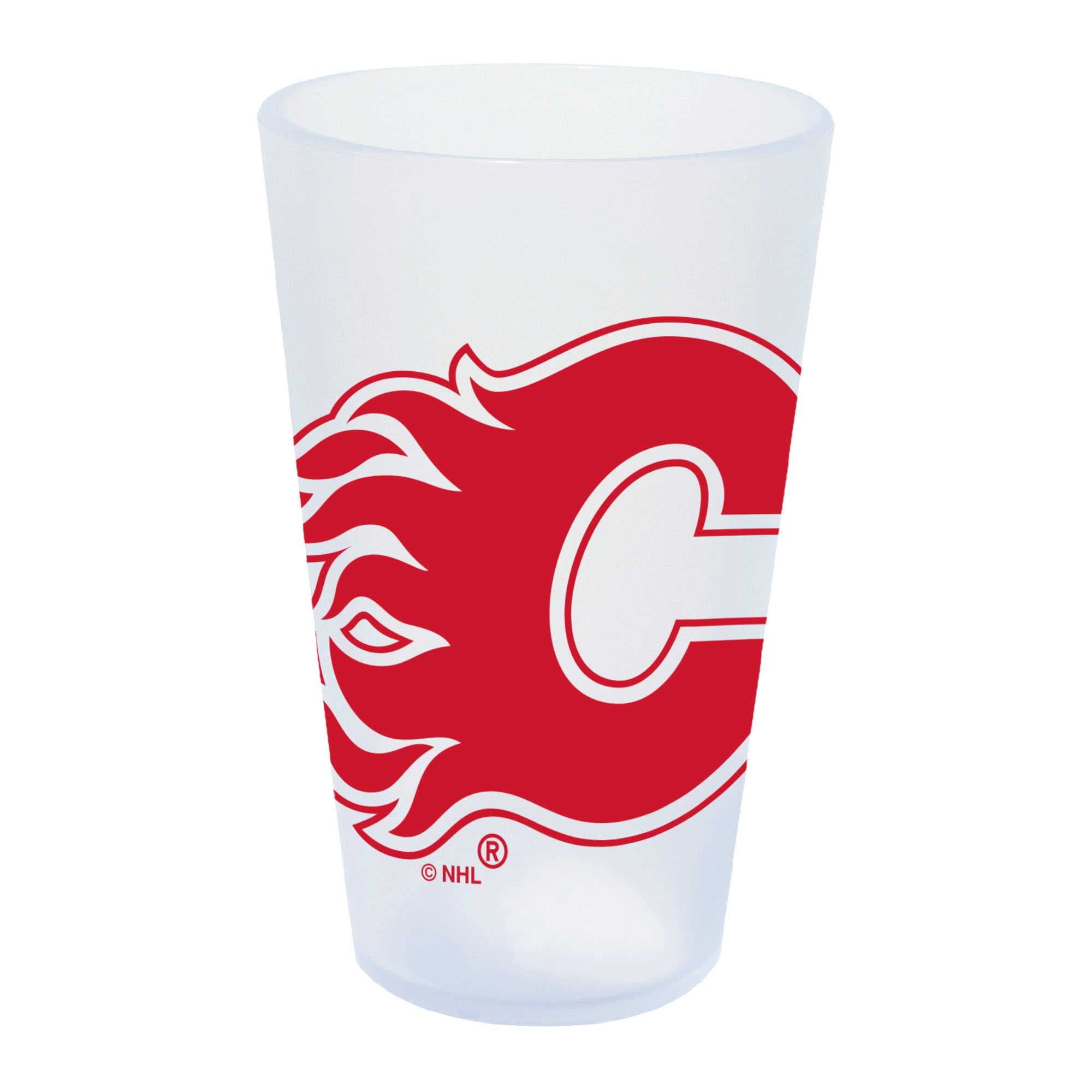 Front. WinCraft - Calgary Flames 16oz. Icicle Silicone Pint Glass - Multicolor.