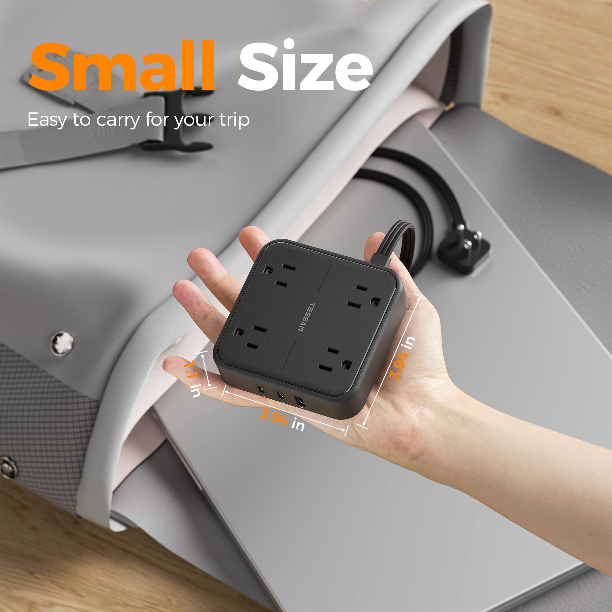 Small Size  
Easy to carry for your trip  
3.94 in x 3.94 in