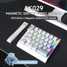 PRIMEPLUS - Wired Magnetic Switch Mechanical Keyboard, One-Handed Compact Gaming, 8K Polling, RGB - Black Yellow