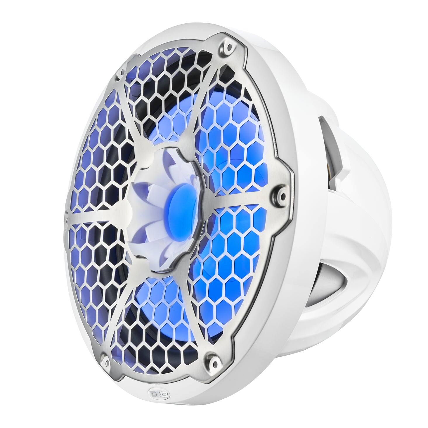 Left. DS18 Audio - NXL 12" Subwoofer with RGB LED Lights, 350W RMS Single 4-Ohm - White.