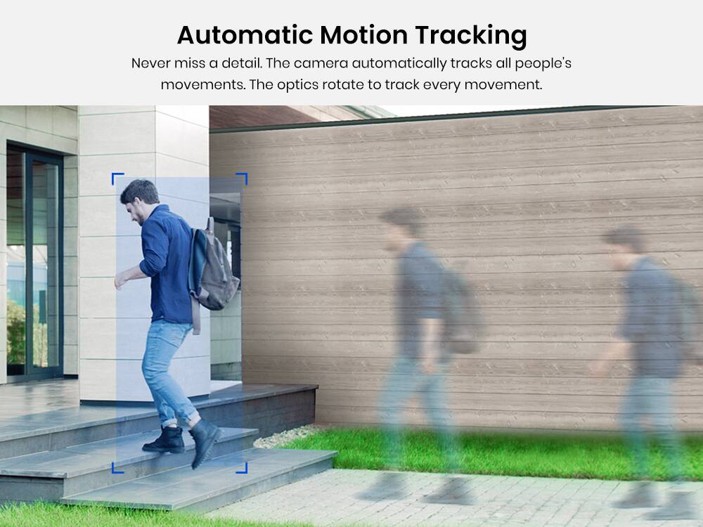 Automatic Motion Tracking  
Never miss a detail. The camera automatically tracks all people's movements. The optics rotate to track every movement.