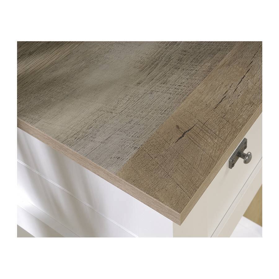 Angle. SlickBlue - Top Drawer Farmhouse Office Desk with 2 Storage Drawers - White Oak.