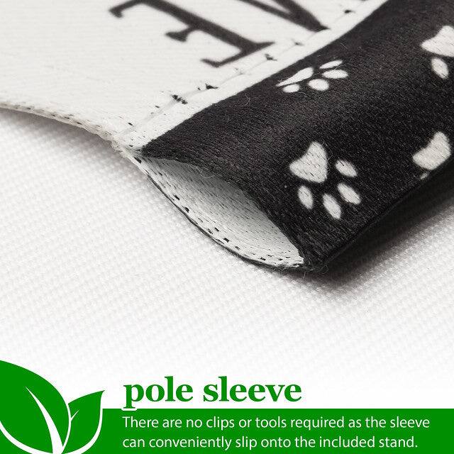 pole sleeve  
There are no clips or tools required as the sleeve can conveniently slip onto the included stand.