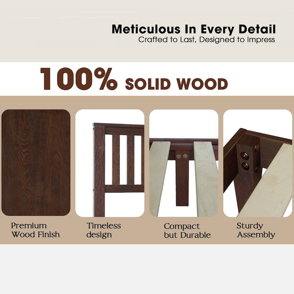 Meticulous In Every Detail  
Crafted to Last, Designed to Impress  

100% SOLID WOOD  

Premium Wood Finish  
Timeless design  
Compact but Durable  
Sturdy Assembly