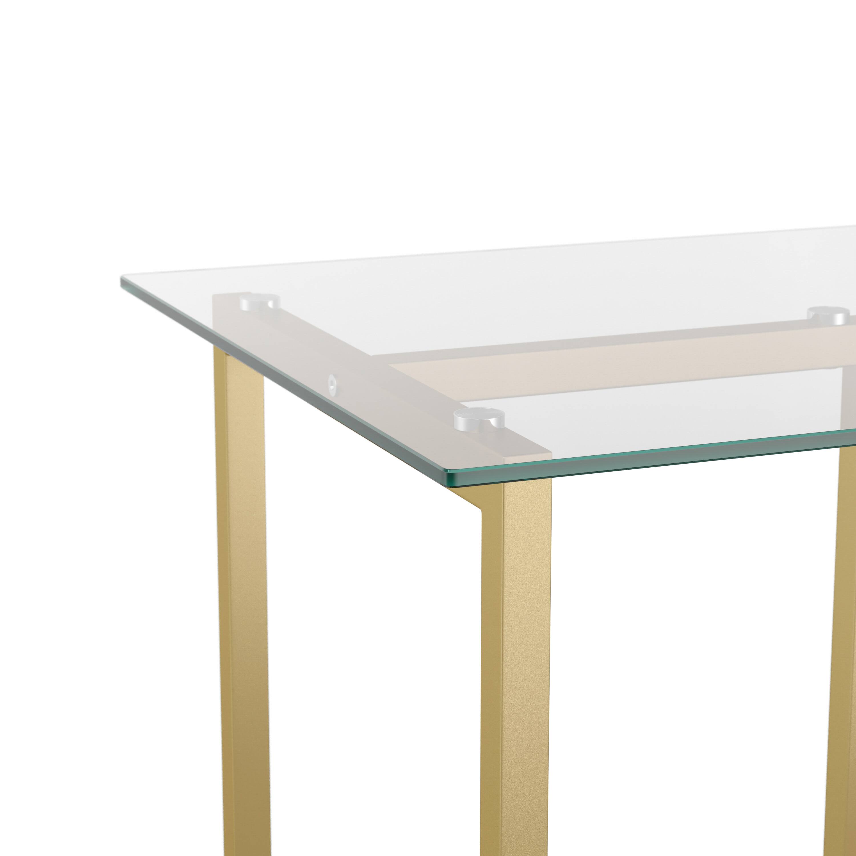 Alt View 20. Martha Stewart - Eli Tempered Glass Top Office Desk - Clear Top/Polished Brass Frame.