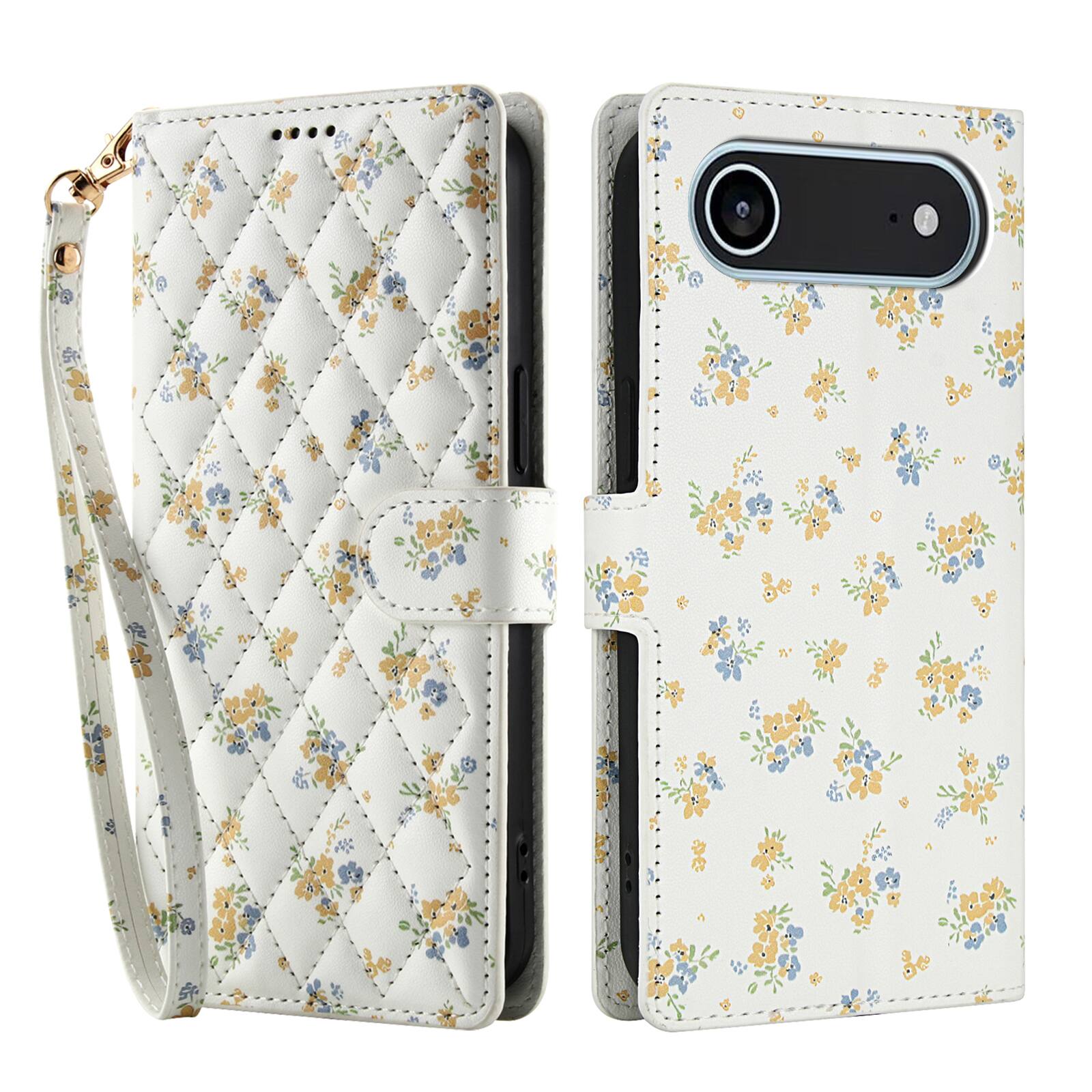 Angle. Dteck - Shockproof Floral Wallet Case for Apple iPhone Air, Premium PU Leather Protective Flip Cover with Card Slots Wrist Strap - D.
