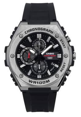 Casio - Analog Chronograph Quartz MWA-300H-1AV Mens Watch Resin Strap Dial 100M - Black
