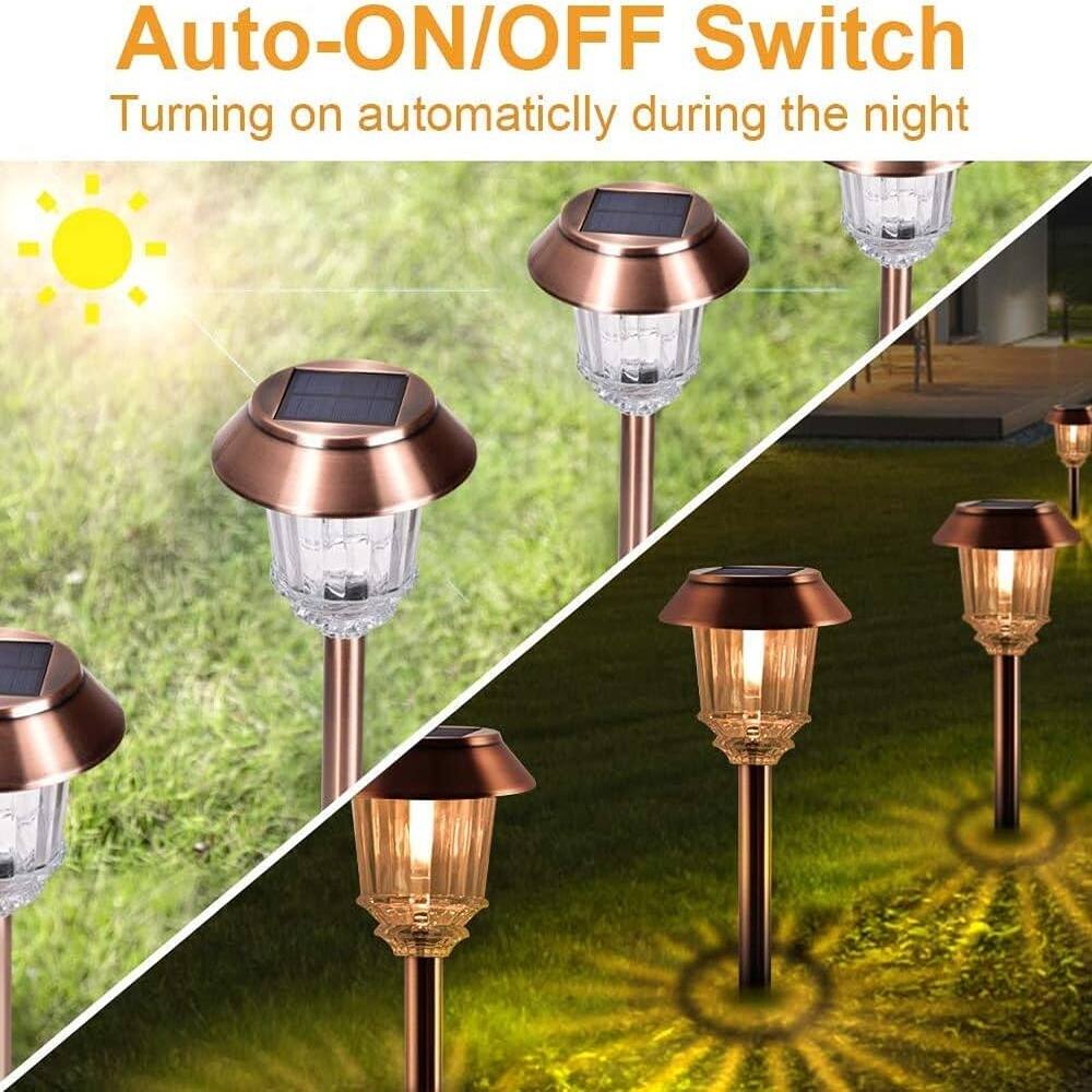 MOSZAR LLC Dimmable Solar Lights Outdoor Waterproof Auto On/Off IP 65 ...