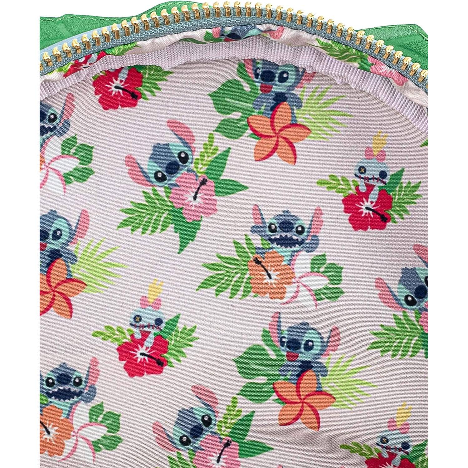 Alt View 3. LoungeFly - Loungefly Disney 3D Stitch Luau Blue Mini Faux Leather Shell Backpack - Multicolored.