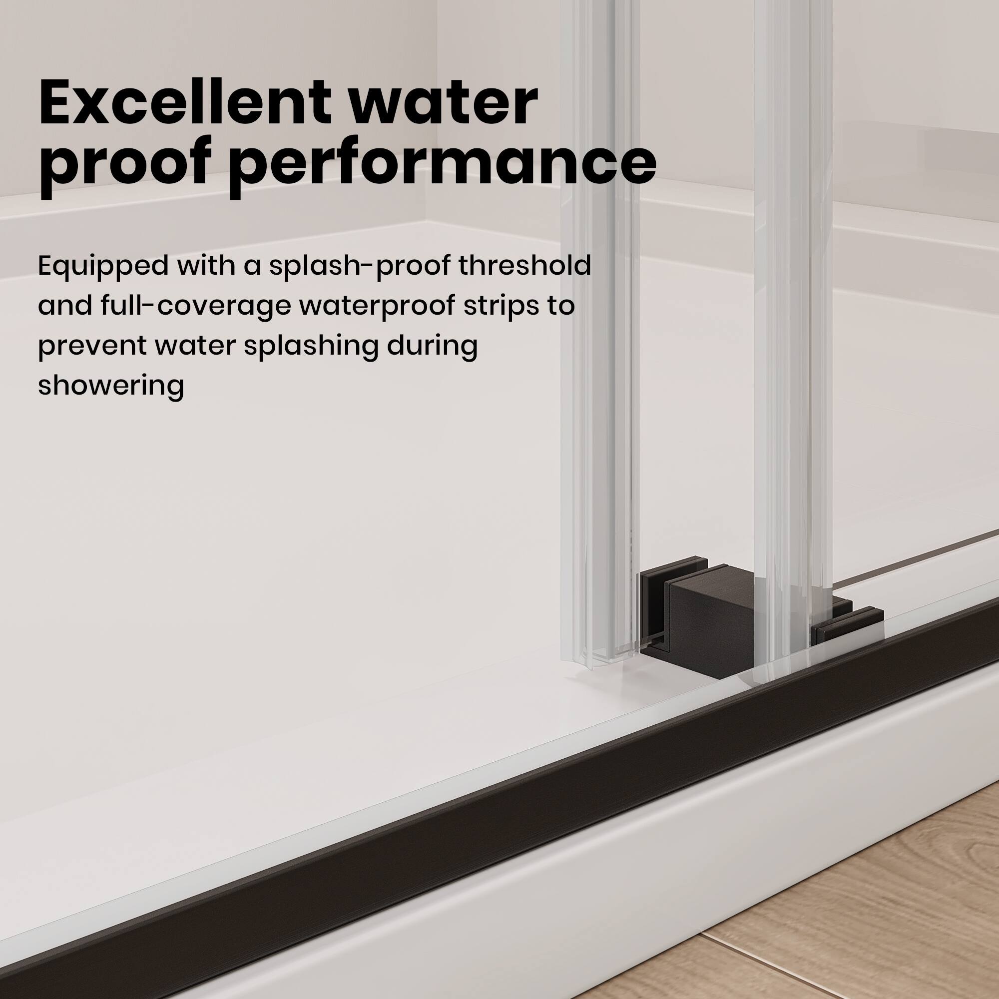 LOVMOR Frameless Bathtub Shower Doors 56 60 W x 60 H Brushed