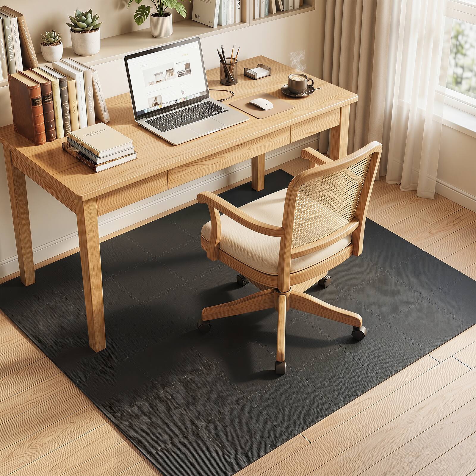 Alt View 3. Gymax - Gymax 54 Pack Interlocking EVA Foam Floor Tiles 2/5 Inch Thick Puzzle Exercise Mats Black - Black.