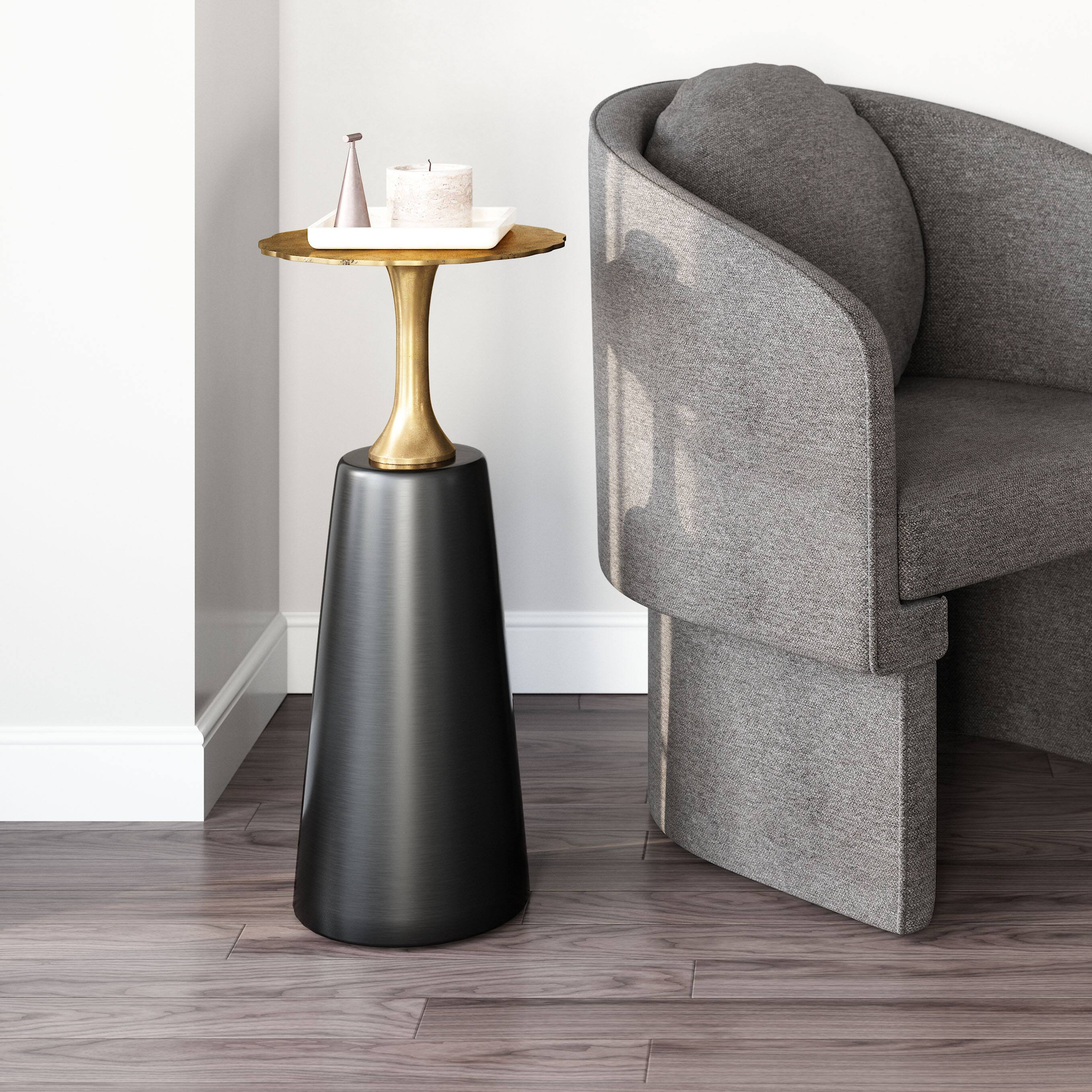 Angle. Hivvago - Chenai Drink Table Black - Black.