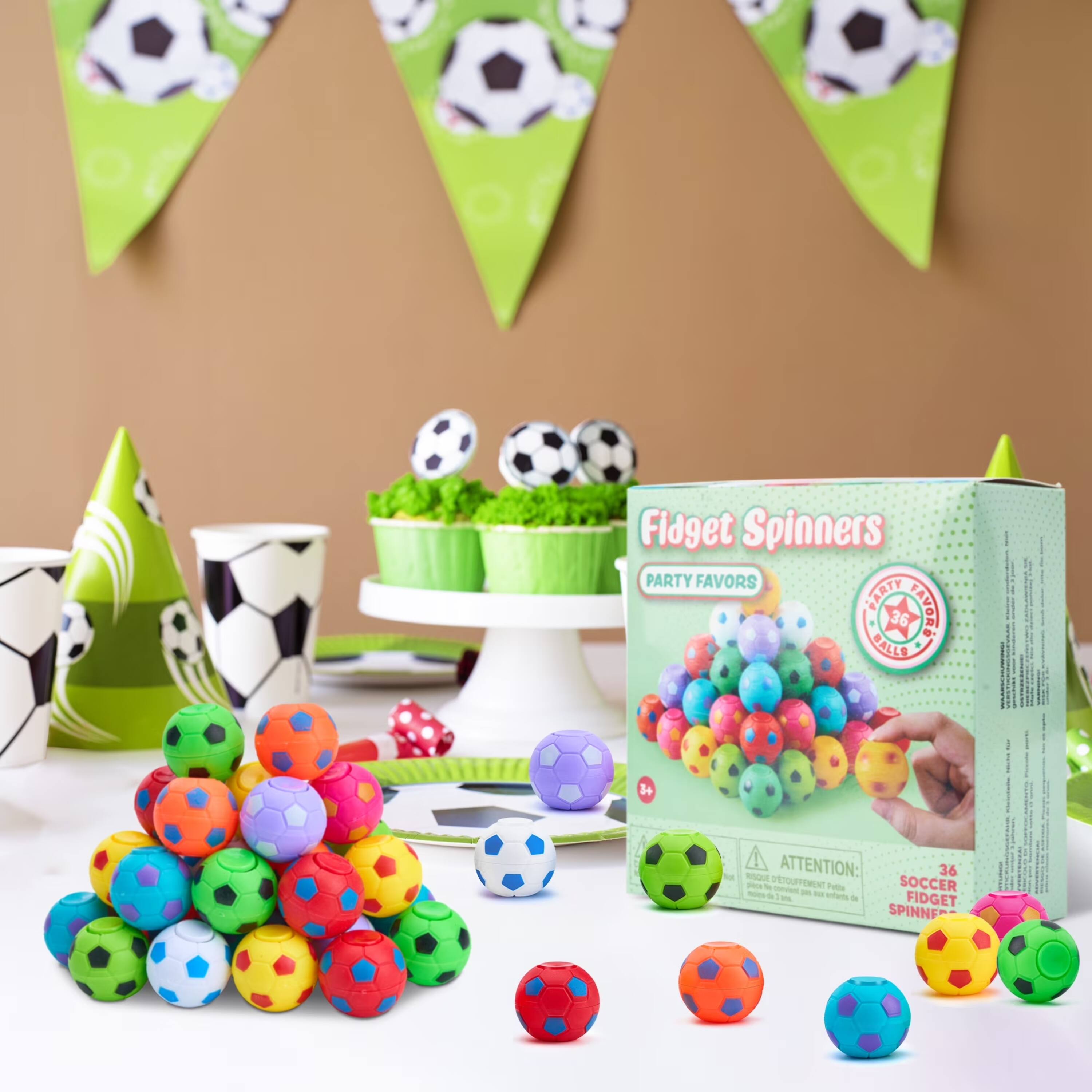 Fidget Spinners PARTY FAVORS 36 BALLS ATTENTION: 36 Pc d'ETUDEMENT Patle SOCCER - - - s - Coftens a FIDGET SPINNER