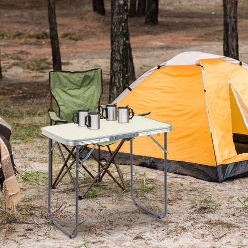 Alt View 7. Winado - 2.3FT Portable Folding Camping Table Aluminum with Carrying Handle Lightweight for Indoor Outdoor Party Picnic Camping - White.