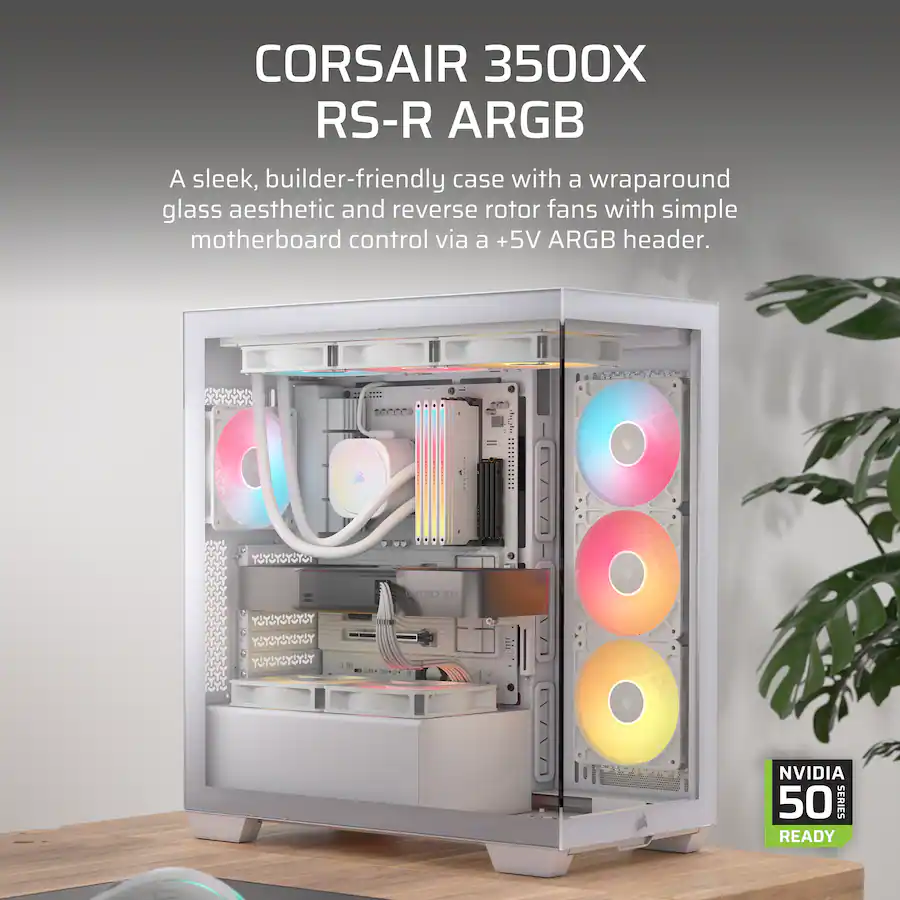 CORSAIR 3500X RS R ARGB ATX Mid Tower PC Case White CC-9011323-WW ...