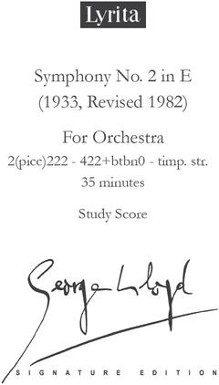 PopMarket - George Lloyd - Symphony No. 2 - Study Score - Multicolor