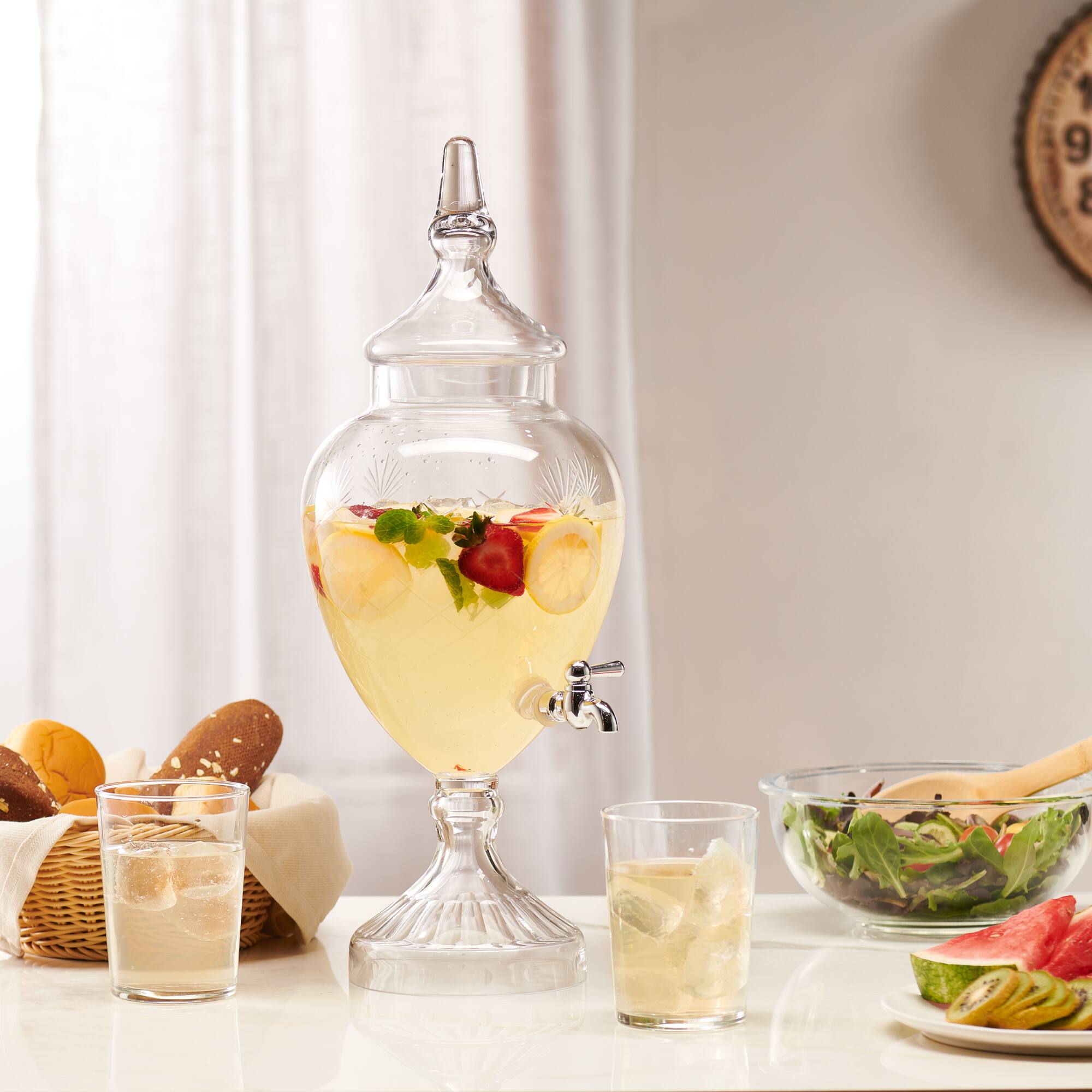 Left. Jay Import - Winston Beverage Dispenser 128OZ. - Clear.