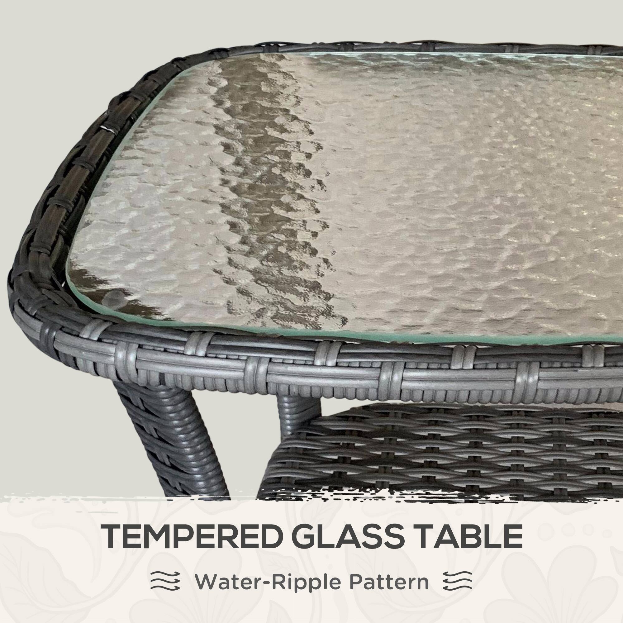 TEMPERED GLASS TABLE
Water-Ripple Pattern