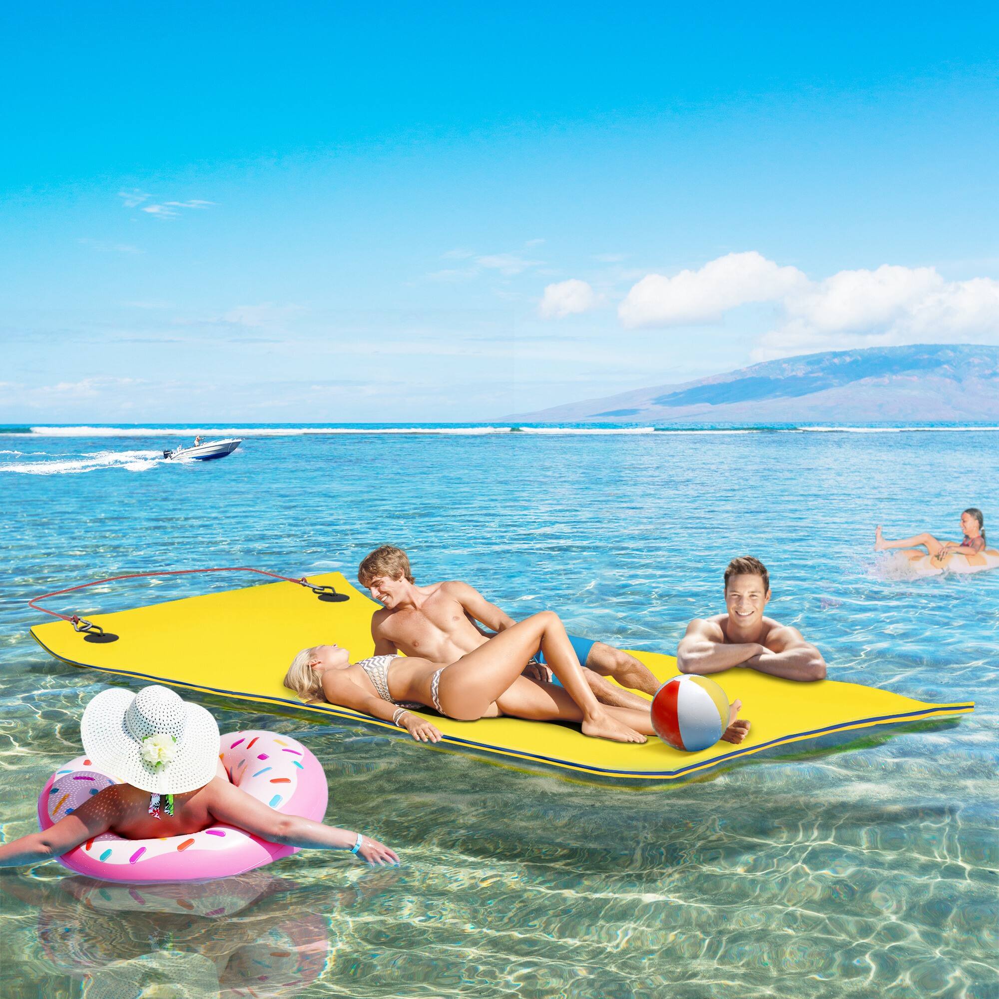 Soozier x 6' Lily Pad Water Mat for 2 Adults, Floating Water Pad