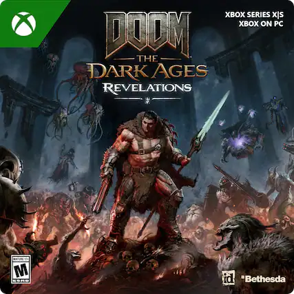 DOOM: The Dark Ages Revelations
XBOX SERIES X|S
XBOX ON PC
MATURE 17+
ESRB
id
"Bethesda" - M (Mature 17+)