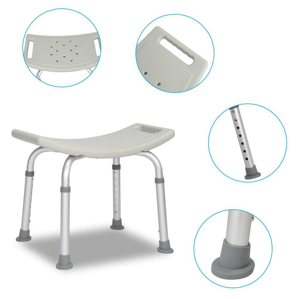 Alt View 1. Winado - 7-Level Adjustable Bathtub Bench & Shower Chair with Anti-Skid Feet, 300lbs Capacity, Tool-Free Installation for Elderly - Gray.