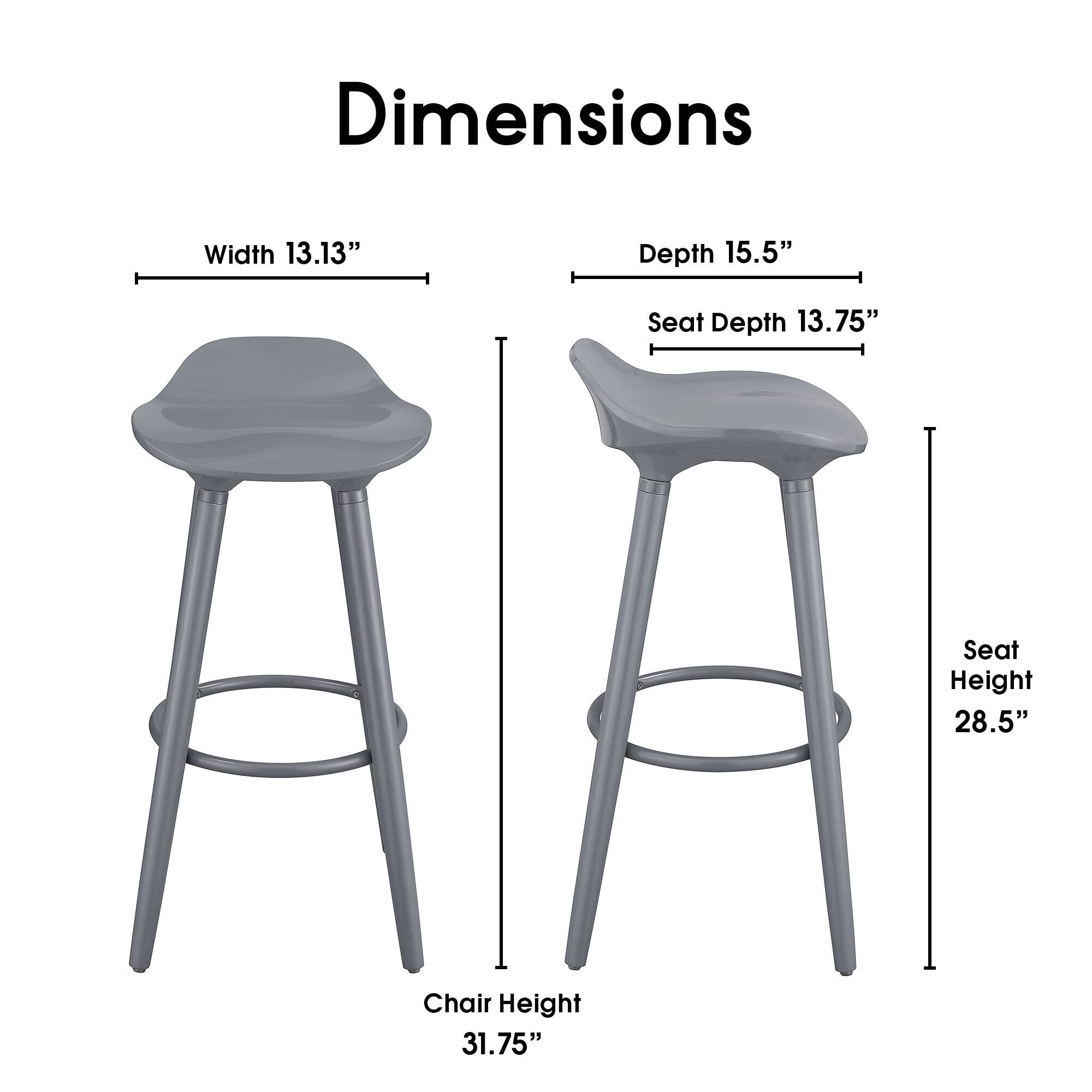 Left. Elle Decor - Caroline Wood Bar Stool - Gray.