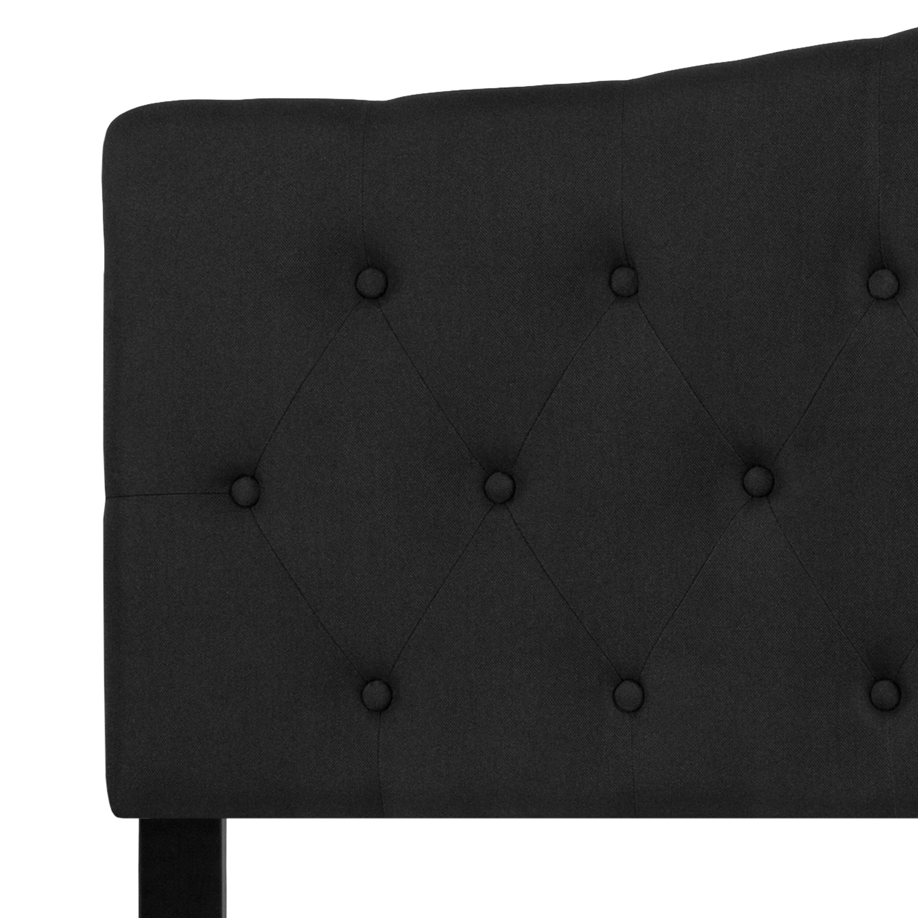 Alt View 8. Emma + Oliver - Arched Button Tufted Upholstered Headboard - Black.