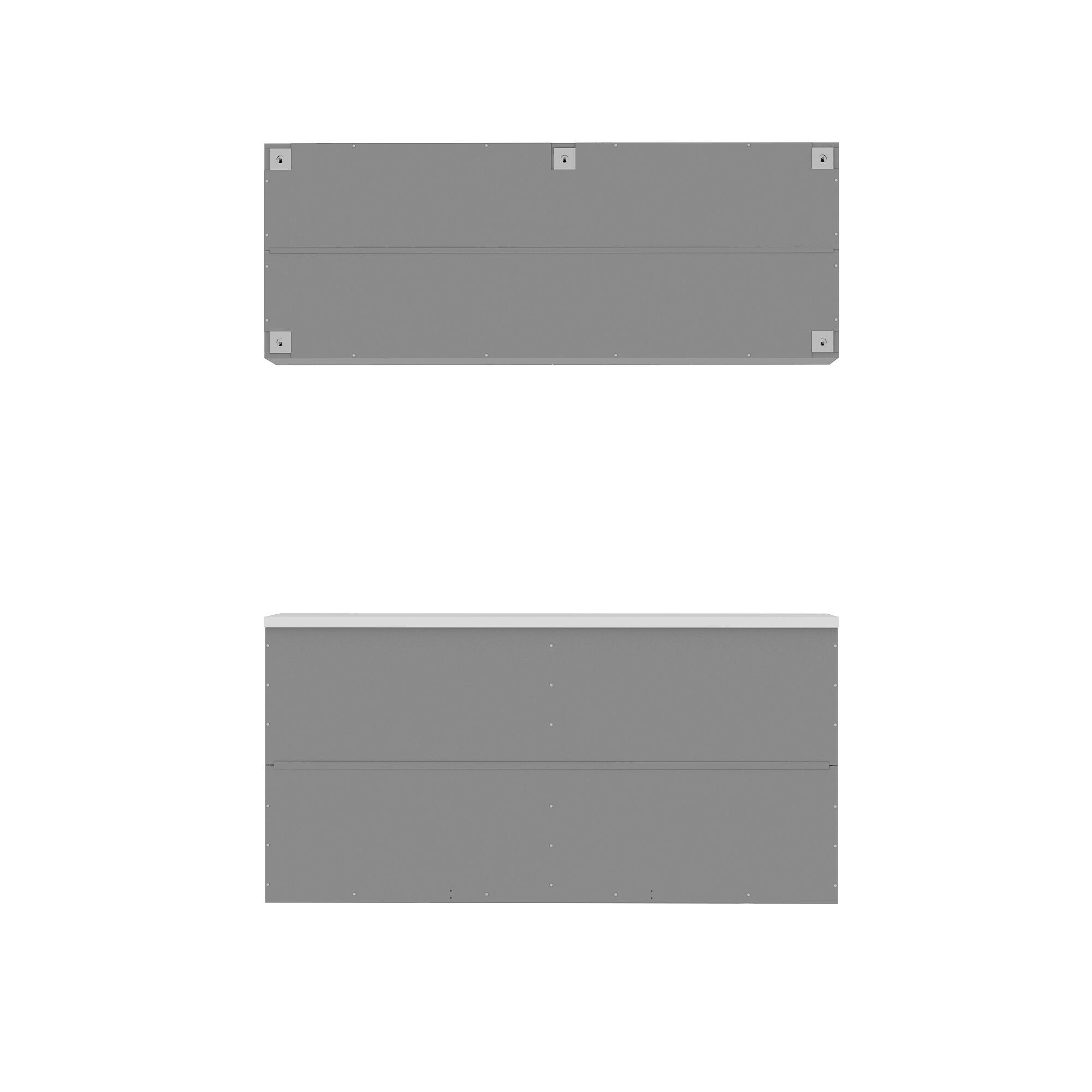Back. FUFU & GAGA - FUFU&GAGA Adjustable Kitchen Cabinet Set: Tidy Storage for Modern Kitchens - Gray.