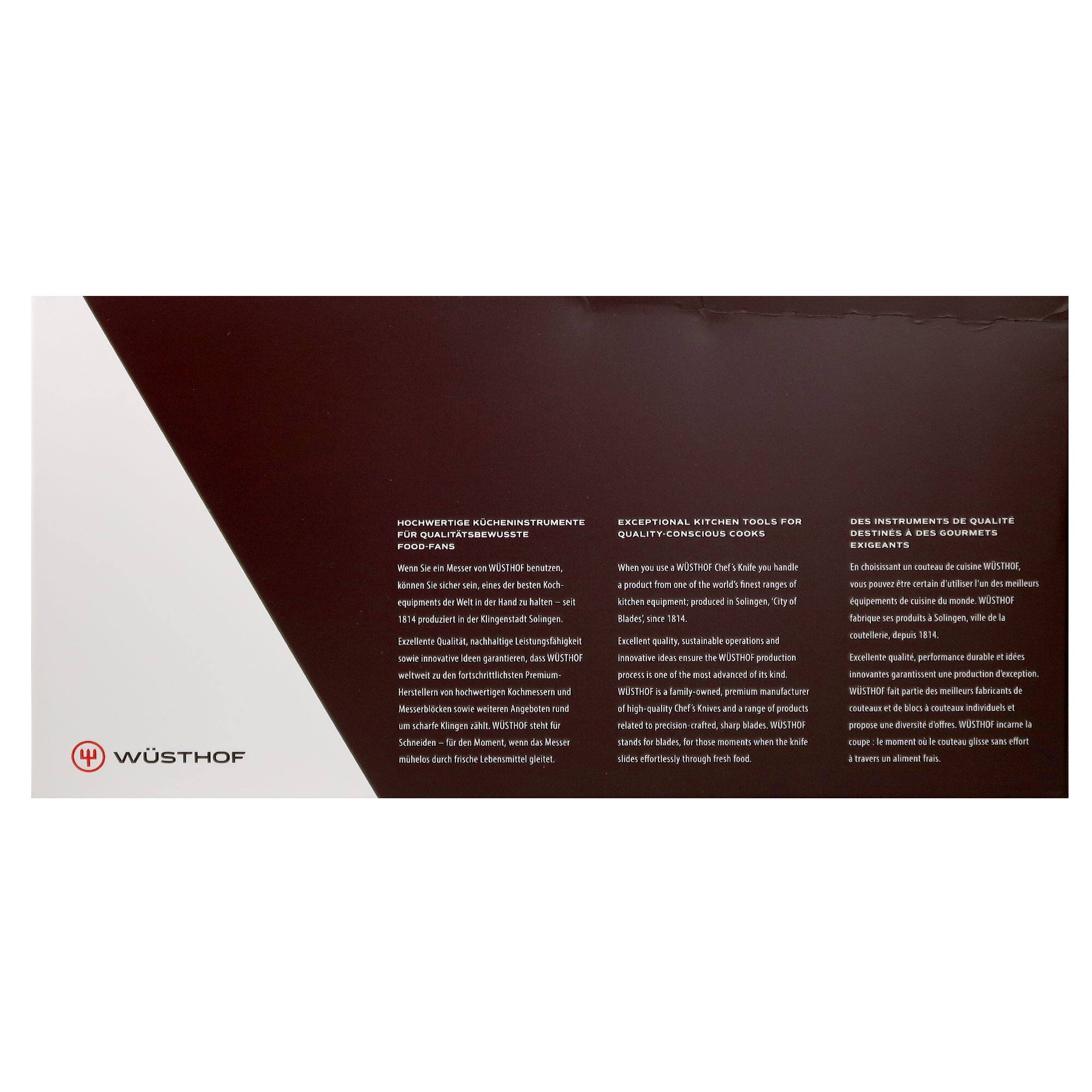 Certainly! Here is the corrected and grouped text from the image:

---

**HÖCHWERTIGE KÜCHENINSTRUMENTE FÜR QUALITÄTSBEWUSSTE KÖCHE**

Wenn Sie ein Messer von WÜSTHOF in der Hand halten, fühlen Sie sich wie ein Meisterkoch. Seit 1814 produzieren wir in Solingen, einer der besten Kücheninstrumentenherstellungsorte der Welt, Messer und Küchenwerkzeuge von höchster Qualität. Unsere Messer sind nicht nur zum Schneiden geeignet, sondern auch zum Schneiden von Gemüse, Fleisch und Fisch. Unsere Messer sind nicht nur zum Schneiden geeignet, sondern auch zum Schneiden von Gemüse, Fleisch und Fisch. Unsere Messer sind nicht nur zum Schneiden geeignet, sondern auch zum Schneiden von Gemüse, Fleisch und Fisch. Unsere Messer sind nicht nur zum Schneiden geeignet, sondern auch zum Schneiden von Gemüse, Fleisch und Fisch. Unsere Messer sind nicht nur zum Schneiden geeignet, sondern auch zum Schneiden