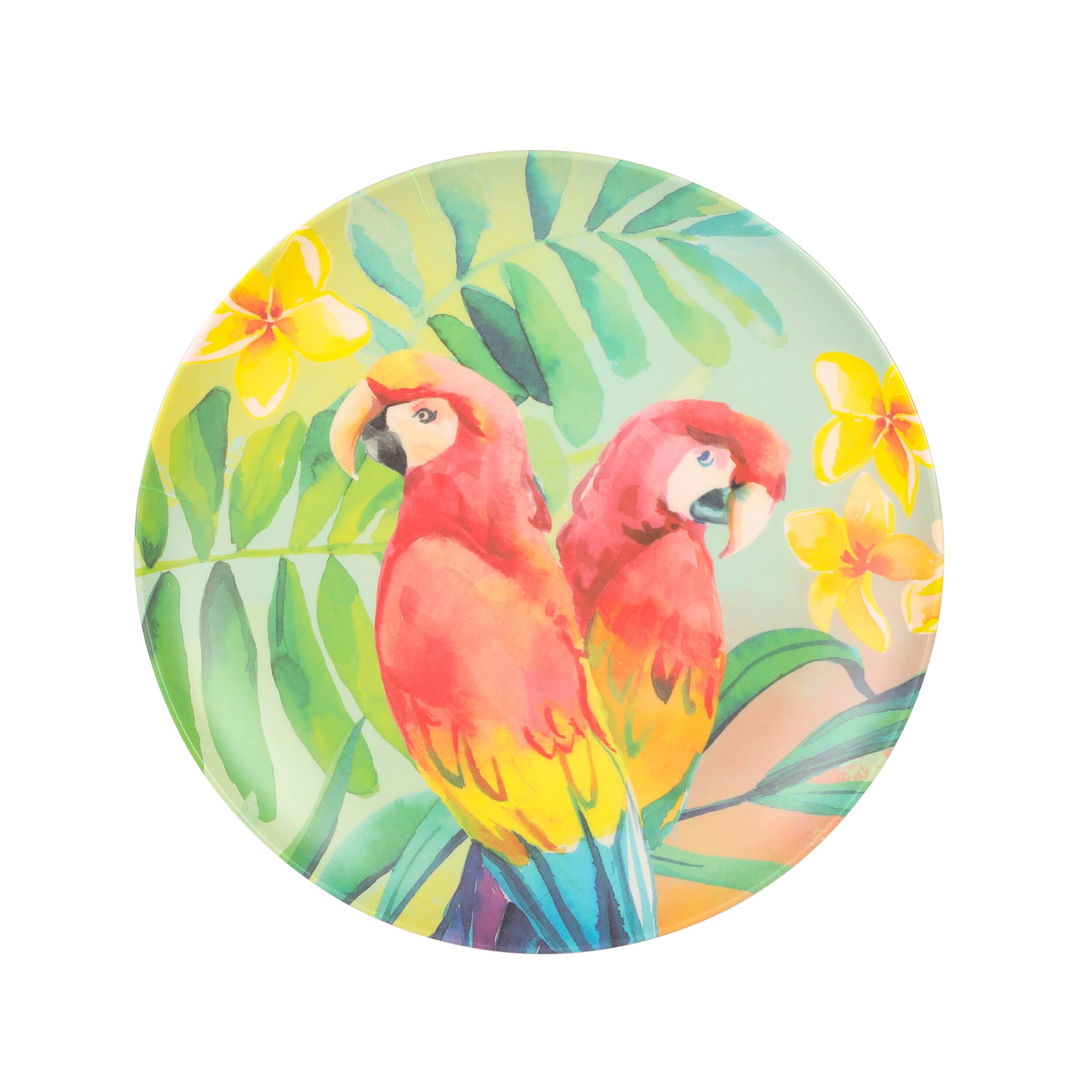 Alt View 4. Laurie Gates - Laurie Gates Tropical Parrots 12 Piece Melamine Dinnerware Set in Assorted Designs - Multi-Color.